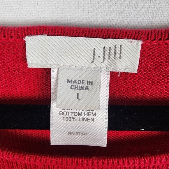 J Jill Linen and Cotton Blend Panel Tunic Sweater Size Large - Picture 3 of 6